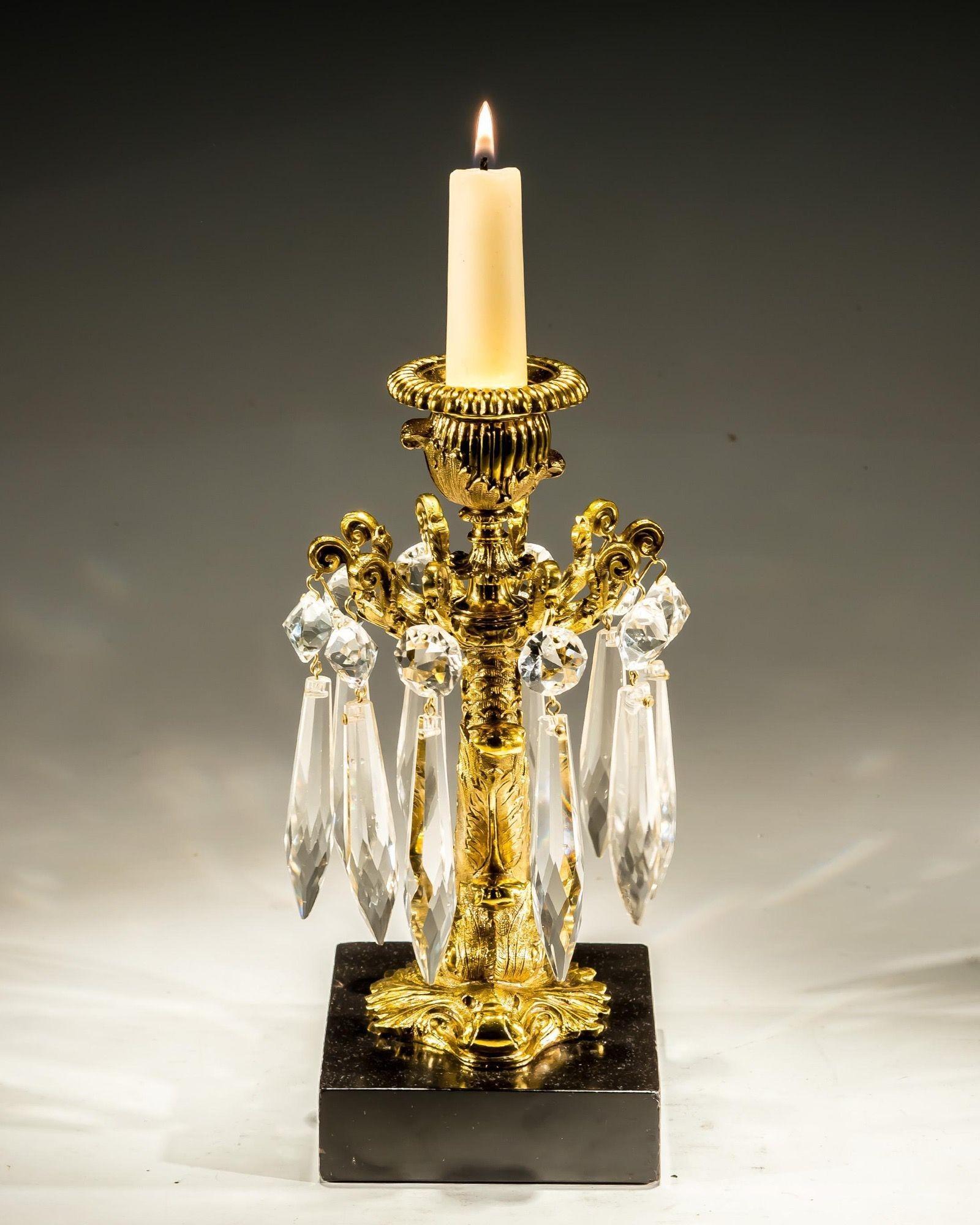 William IV A Pair Of Gilt Lacquer Dolphin Candlesticks For Sale