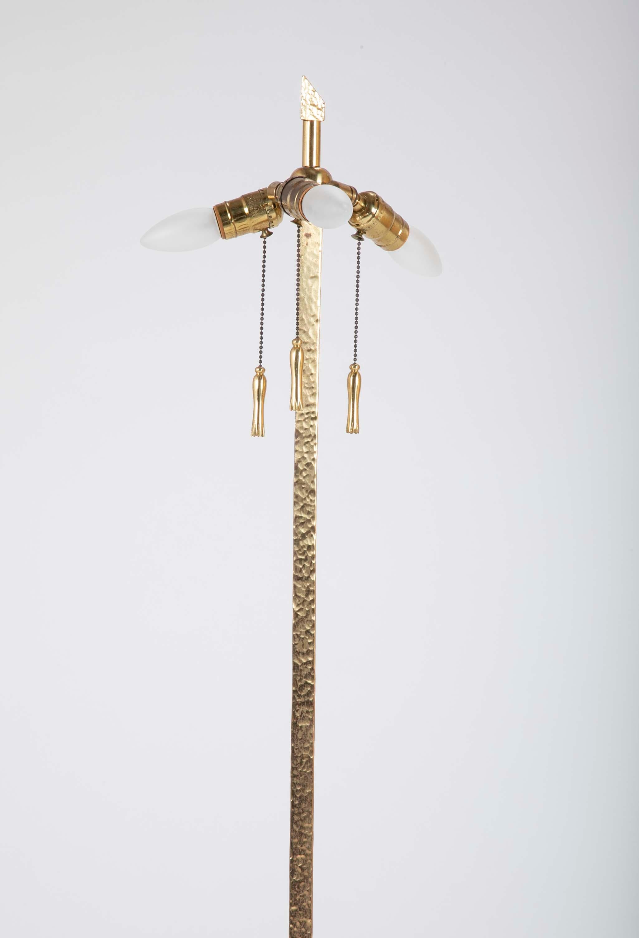 Pair of Gilt Peened Brass Floor Lamps in the Manner of Tommi Parzinger 5