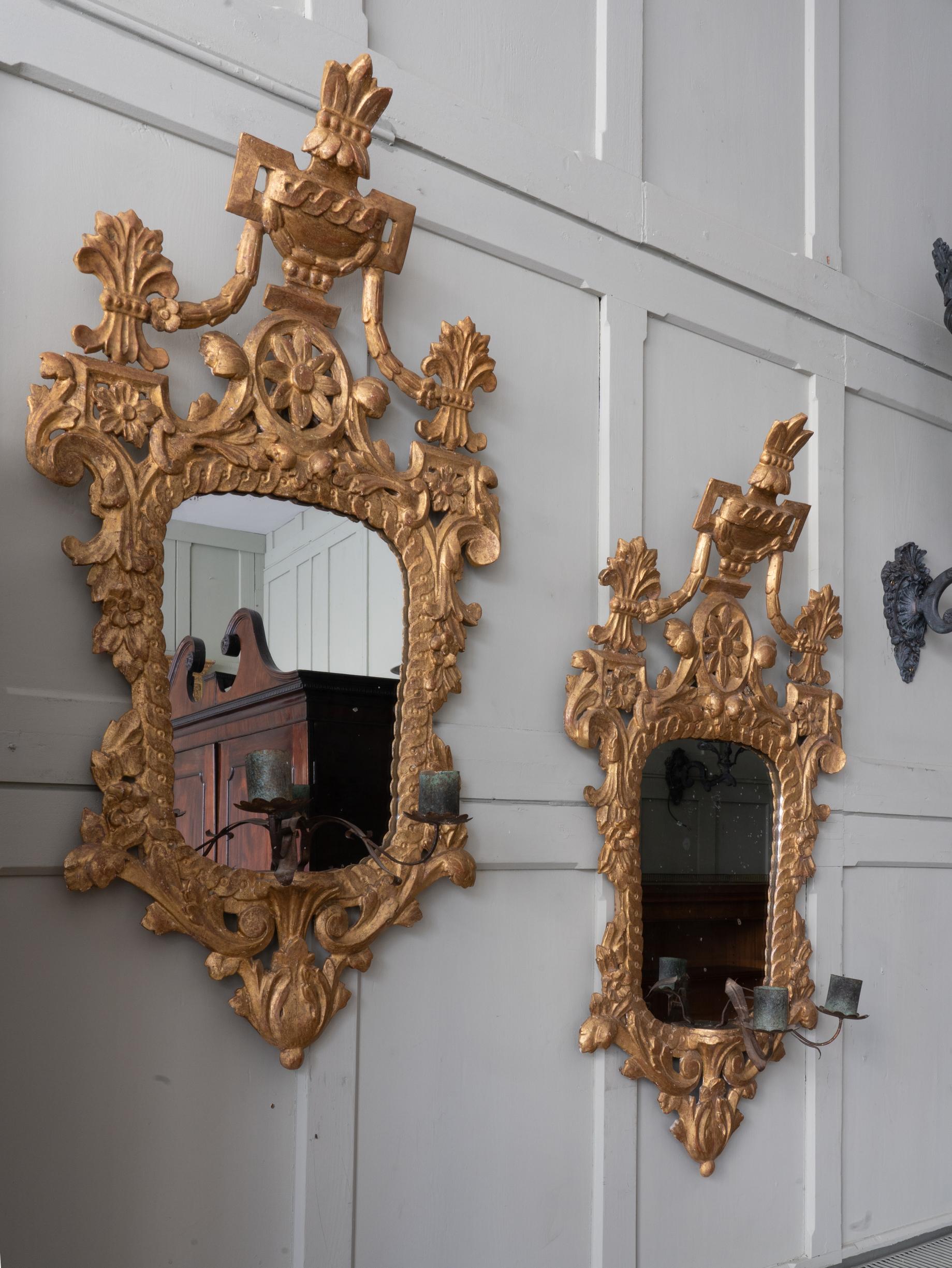 French Pair of Gilt Wood 19th Century Mirrors