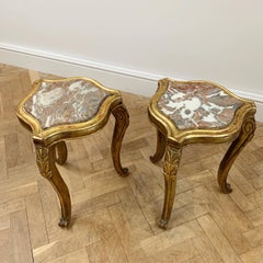 Pair of Giltwood and Marble Vase Stands