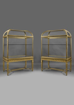 Pair of Giltwood Domed Top Display Cabinets, circa 1900
