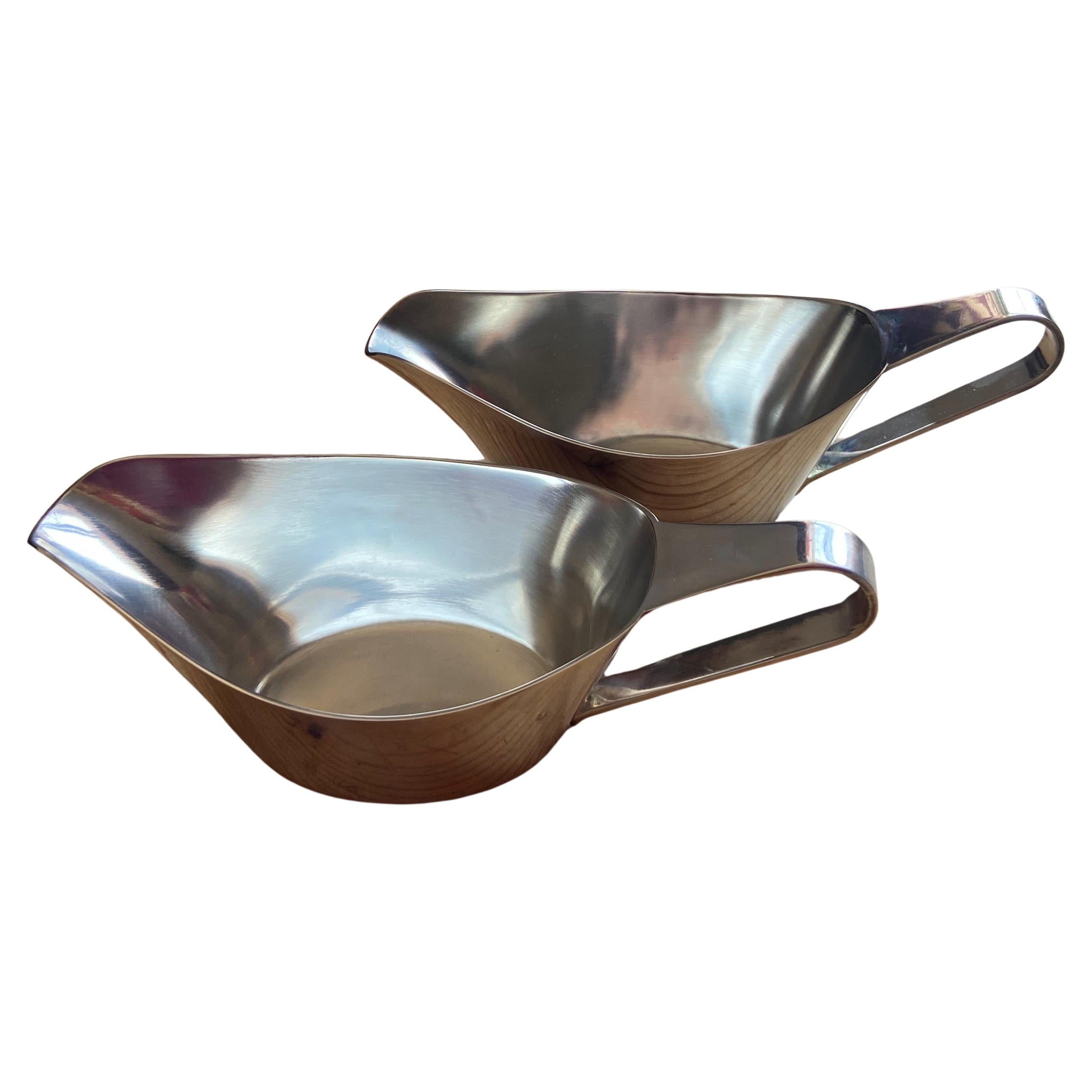 Pareja de salseras Gio Ponti de 30CL bañadas en plata para Berndorf Plateado en venta