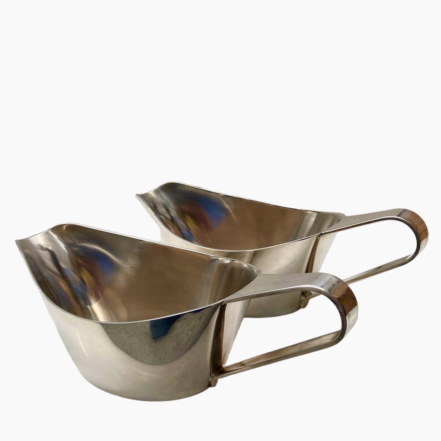 Pareja de salseras Gio Ponti de 30CL bañadas en plata para Berndorf en Excelente estado para la venta en London, Fitzrovia