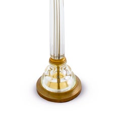 Pair of Glass Columnar Lamps