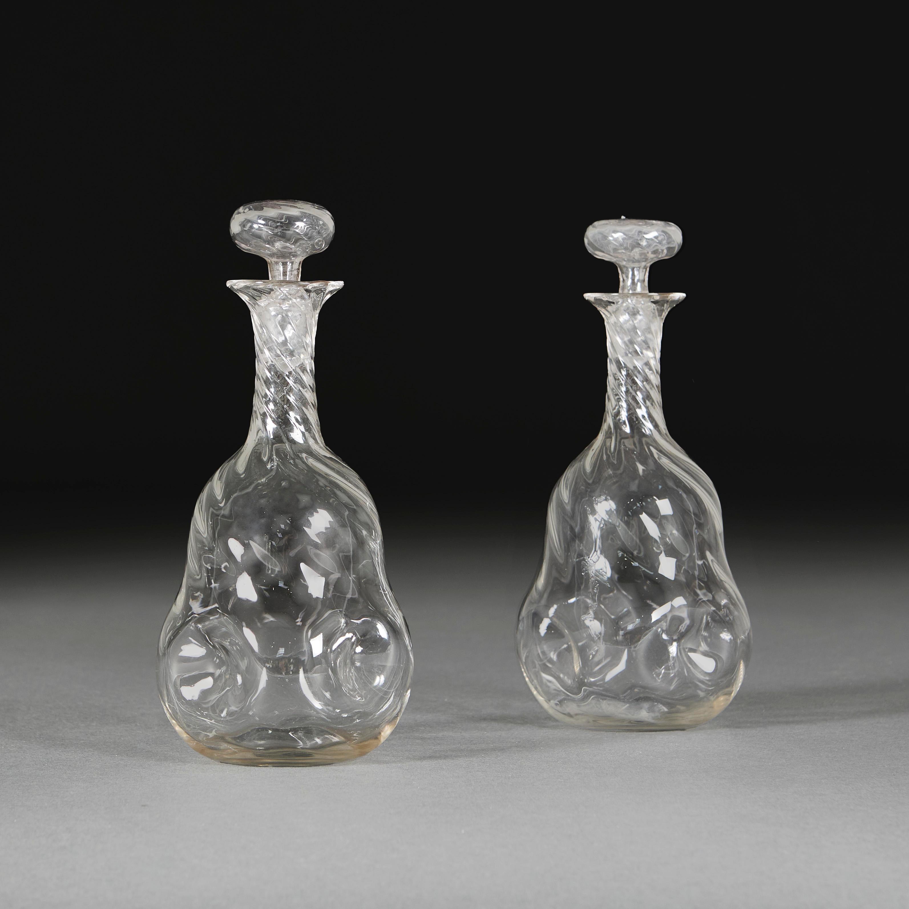 English A Pair Of  Glass Decanters For Sale