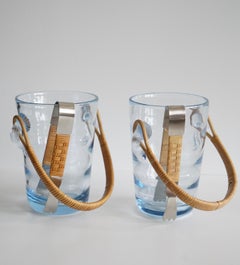 A pair of glass ice buckets by Per Lutken.