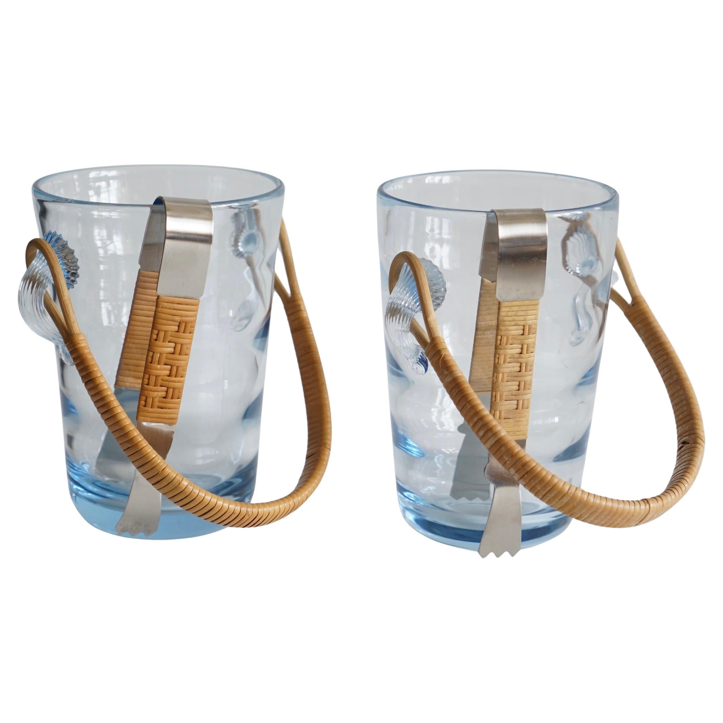 Paire de seaux à glace en verre de Per Lutken.