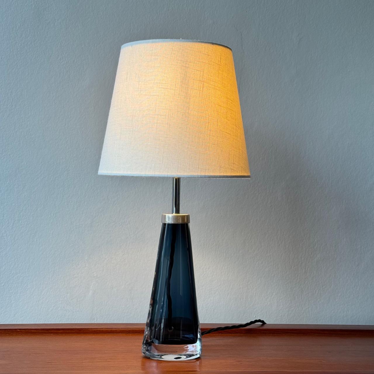 A Pair of Glass Table Lamps, Carl Fagerlund, Orrefors Sweden, 1960s For Sale 3