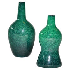 Pair of Glass Vases by Toni Zuccheri for Barovier & Toso Murano Italy, 1980s