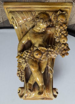 Pair of Glazed Pottery Wall Brackets