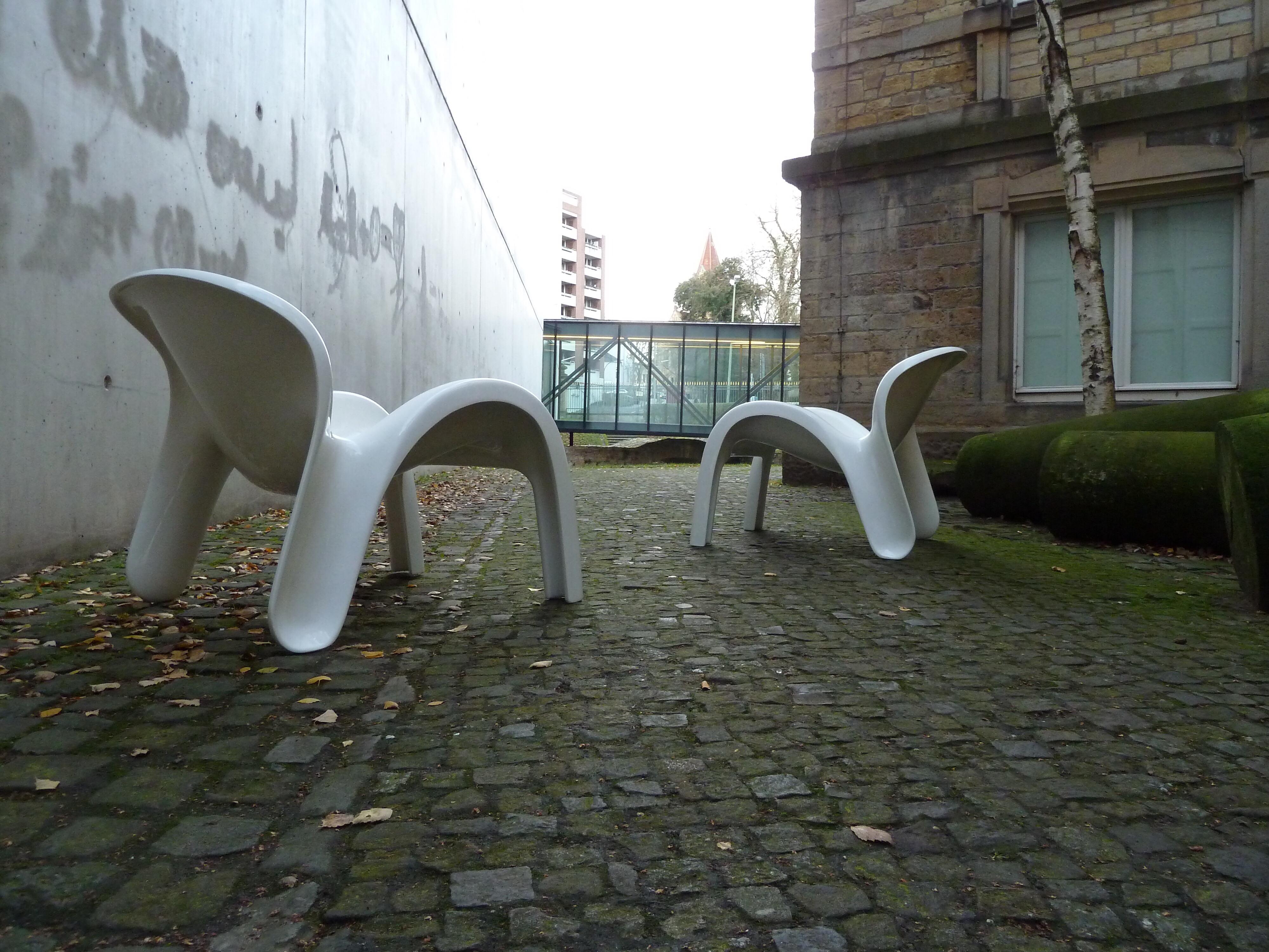 Paire de chaises longues de style GN2 Peter Ghyczy pour Reuter, Form+Life Collection Bon état à Halle, DE