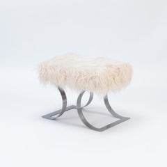 A pair of Goat Hair Upholstered Benches.