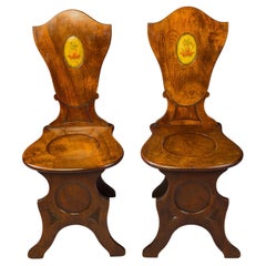 Pair of Goerge III Mahogany Hall Chairs