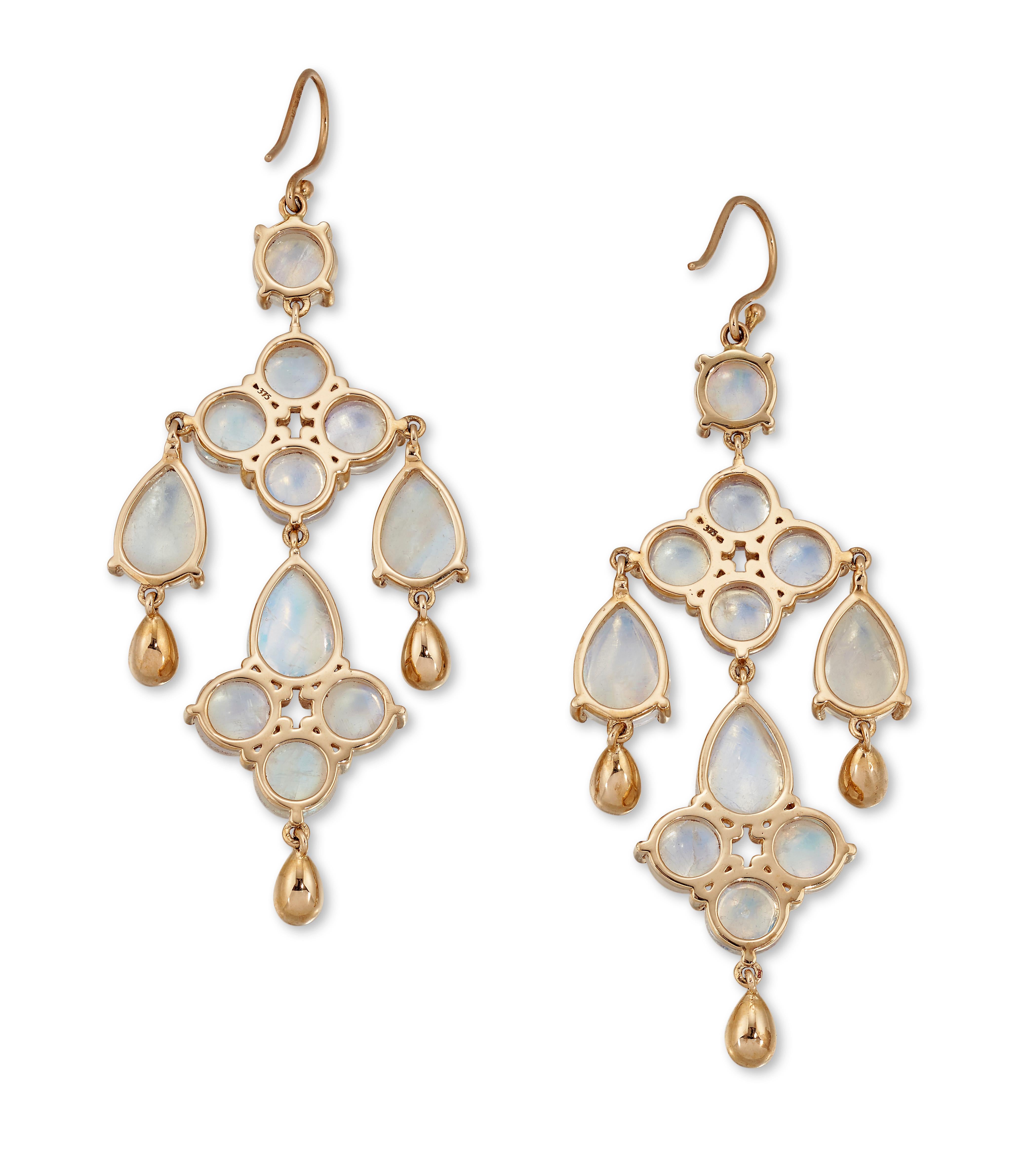 moonstone chandelier earrings
