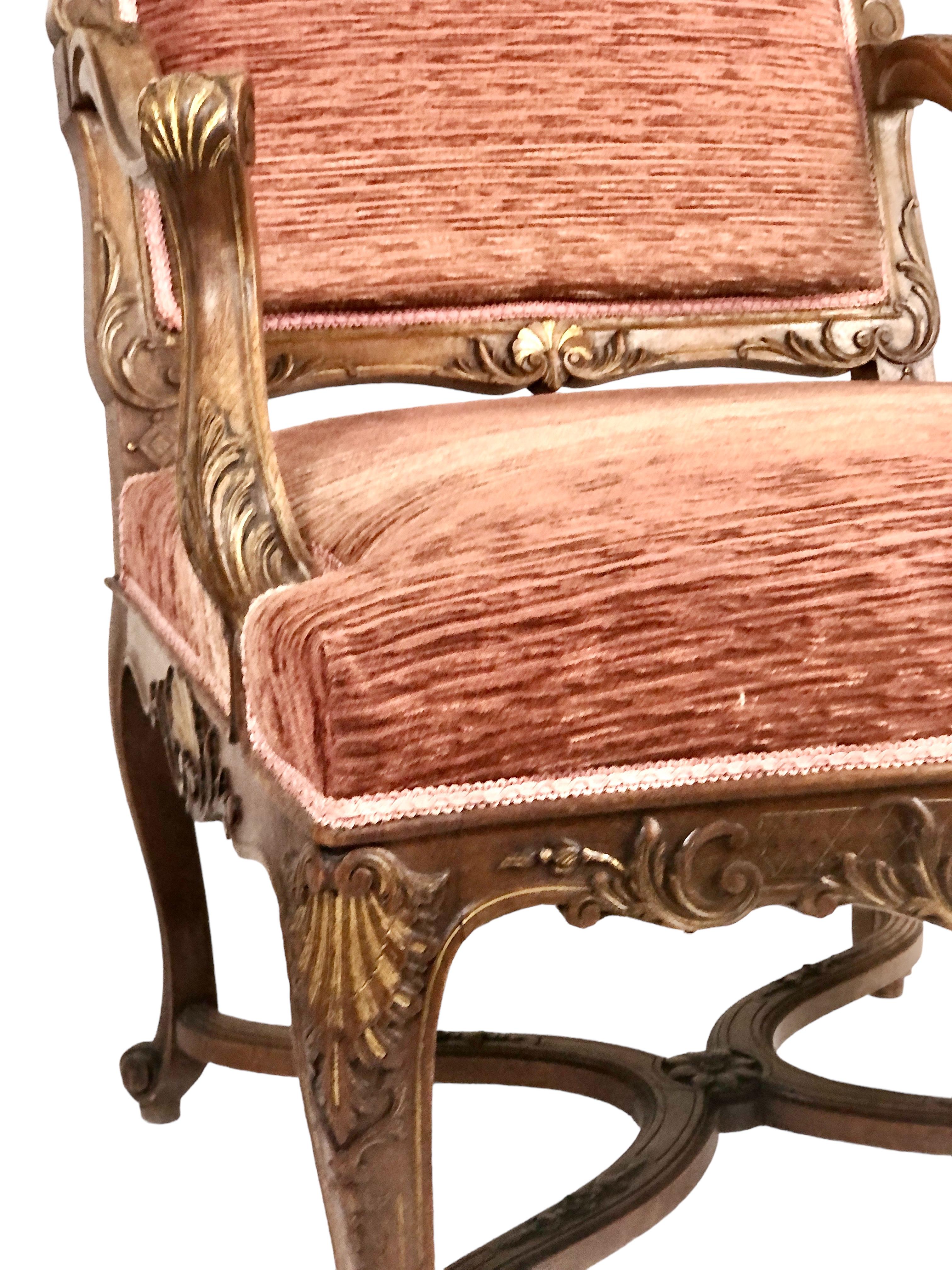 19th Century Pair of Walnut Regency Chairs Called “Fauteuils à La Reine” For Sale 8