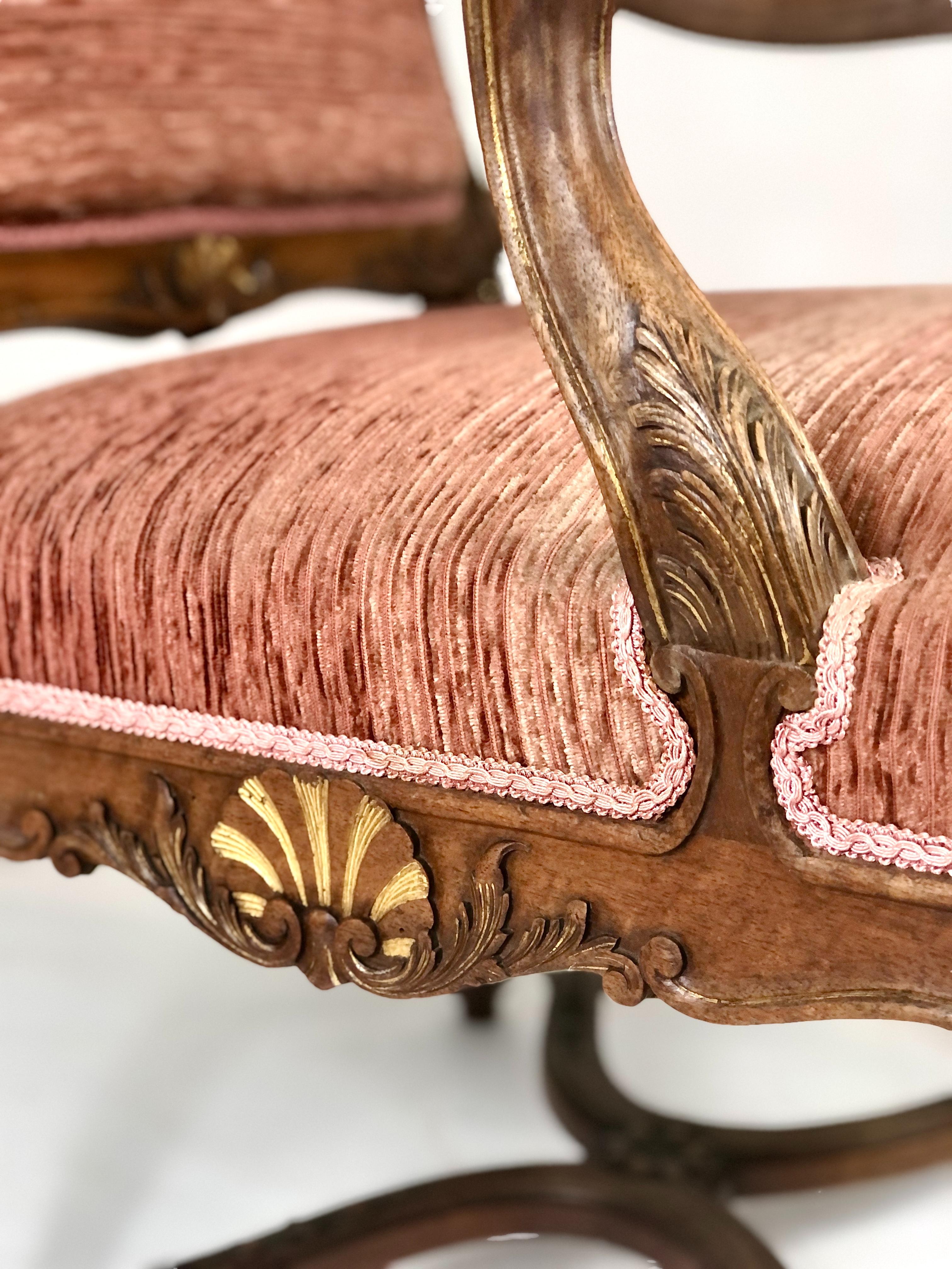 19th Century Pair of Walnut Regency Chairs Called “Fauteuils à La Reine” For Sale 13