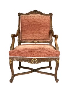 Pareja de Sillas de Regencia de Nogal del Siglo XIX Llamadas "Fauteuils à La Reine"