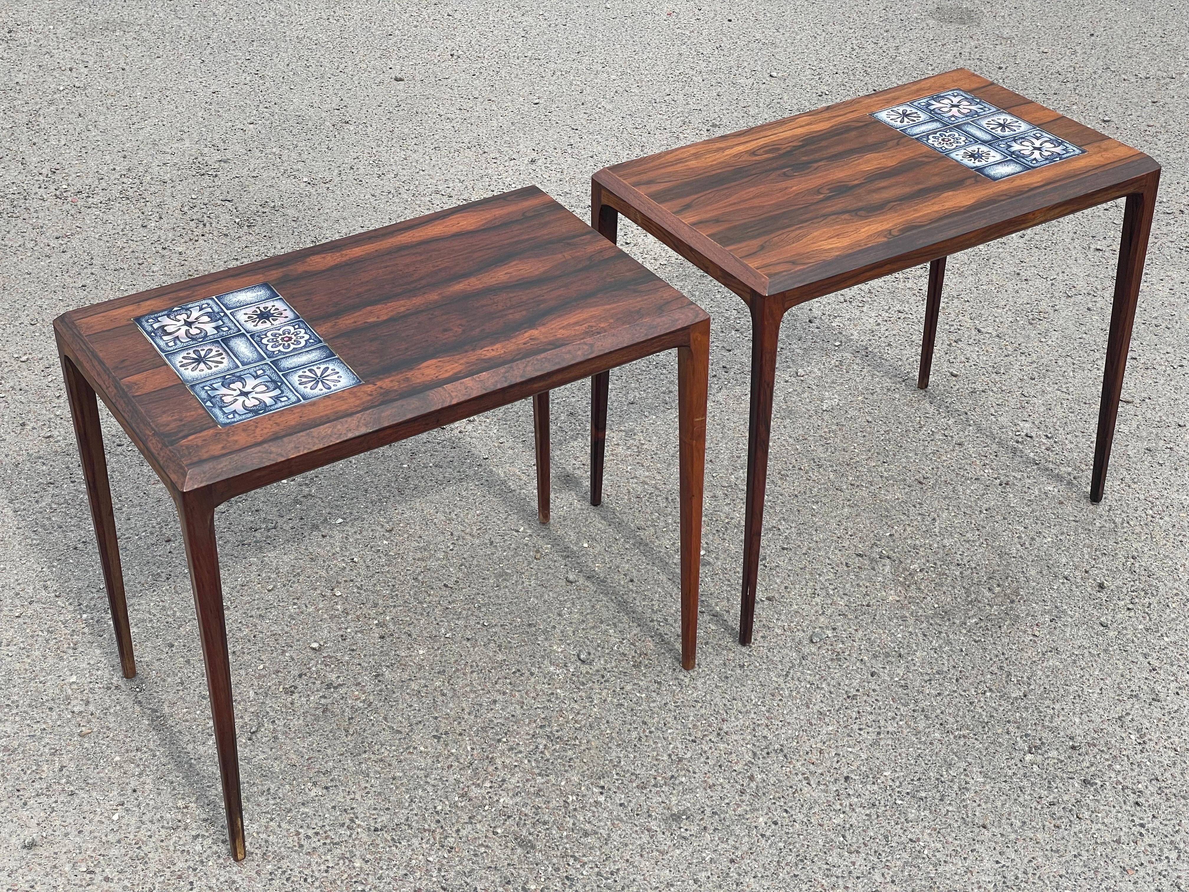 Mid-Century Modern Une paire de superbes tables latérales danoises Severin Hansen des années 60 en vente