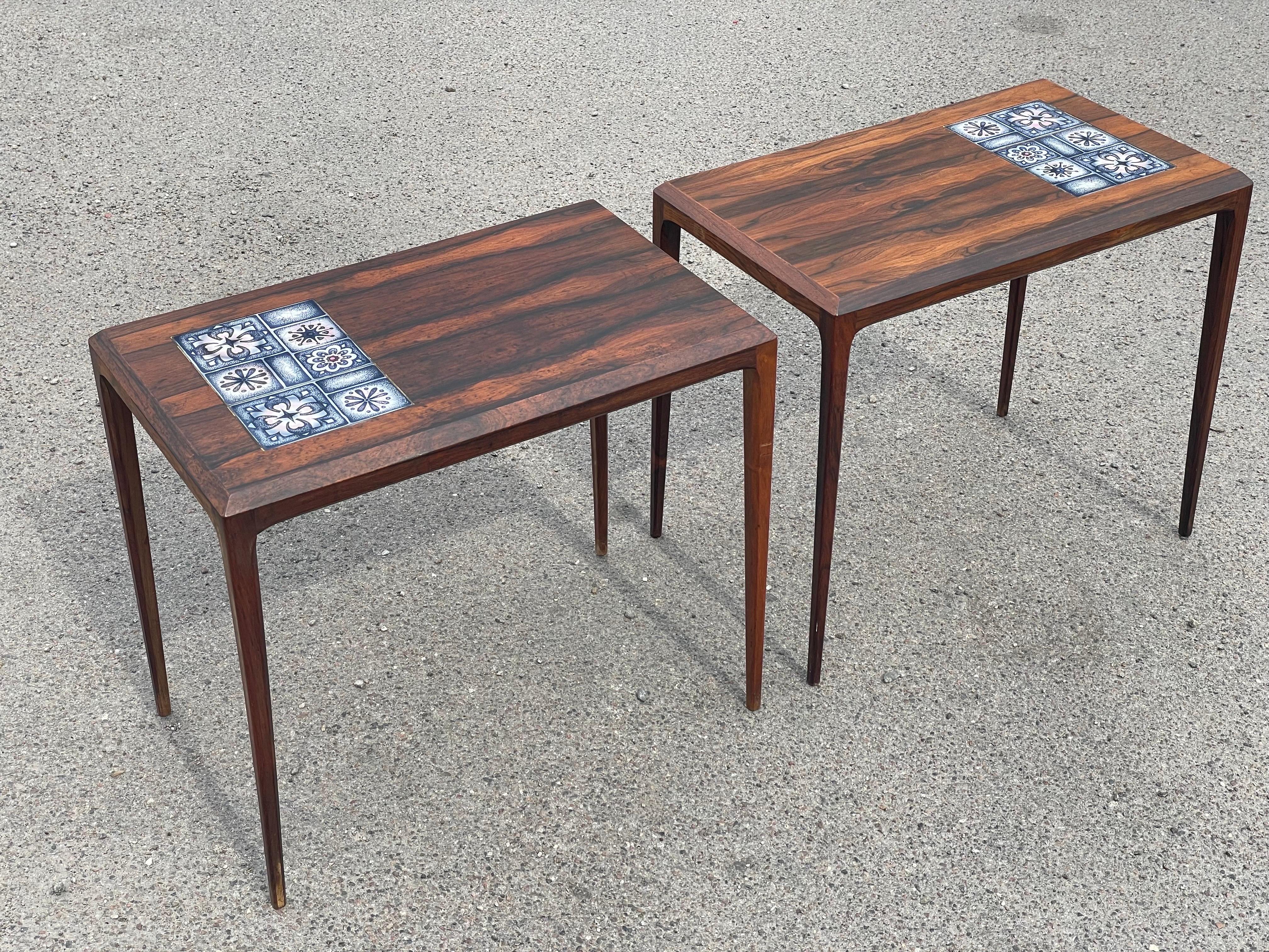 Danois Une paire de superbes tables latérales danoises Severin Hansen des années 60 en vente