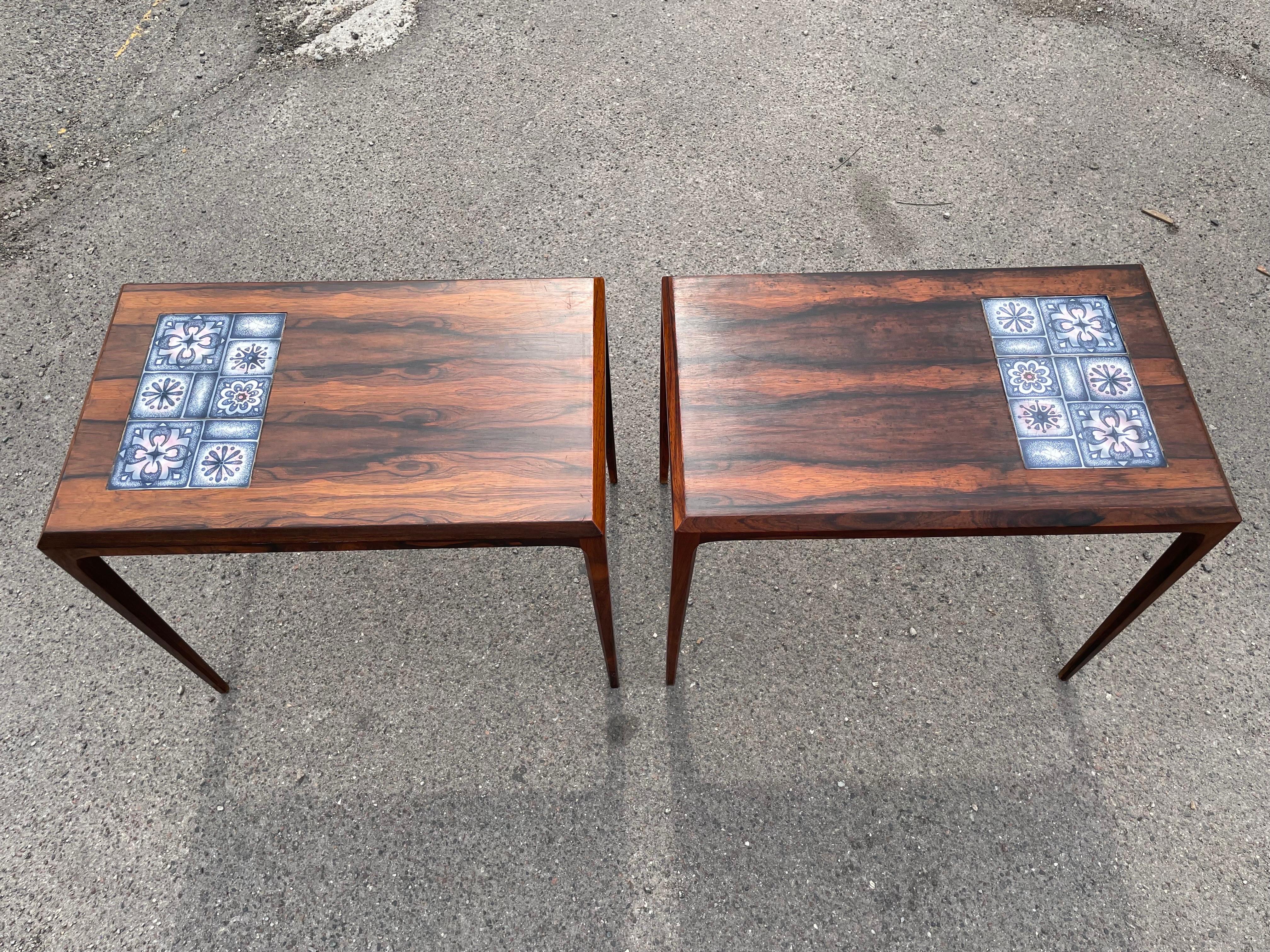 Milieu du XXe siècle Une paire de superbes tables latérales danoises Severin Hansen des années 60 en vente