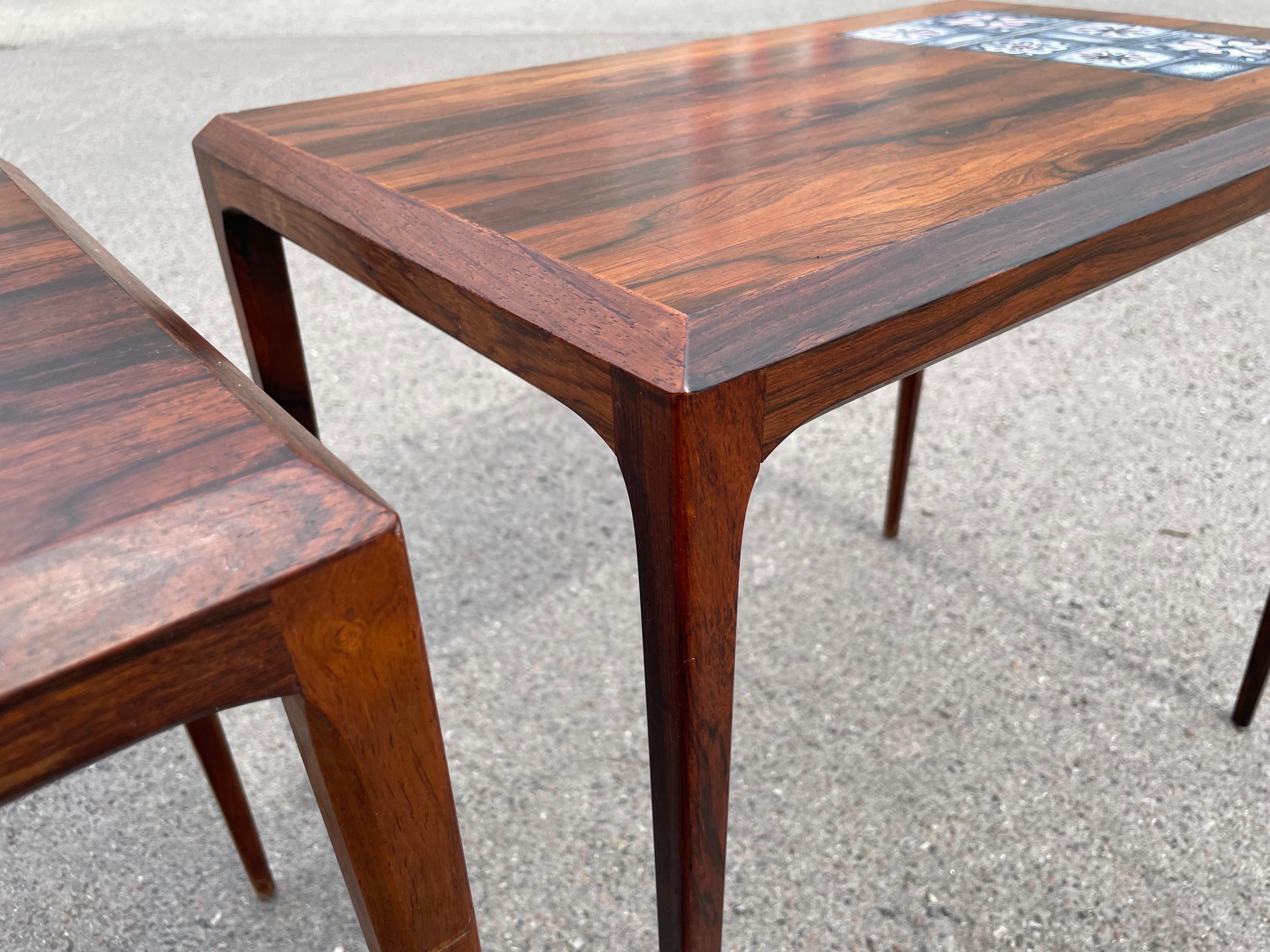Une paire de superbes tables latérales danoises Severin Hansen des années 60 en vente 1