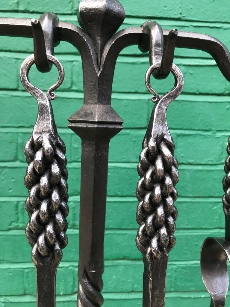 Pair of Gothic Style Fire Tools For Sale 4