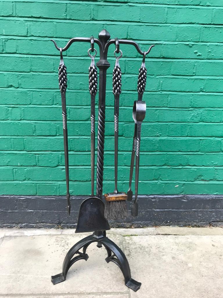 Pair of Gothic Style Fire Tools For Sale 2