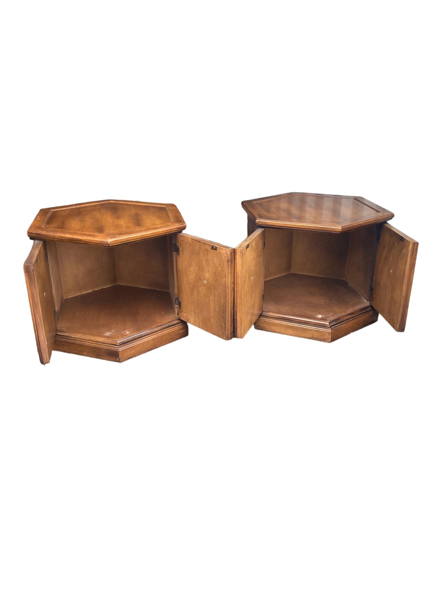 A Pair of Gothic Style Oak Hexagonal Side Tables For Sale 2