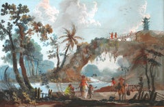 Pair of Gouache Chinoiseries in the Style of Jean-Baptiste Pillement