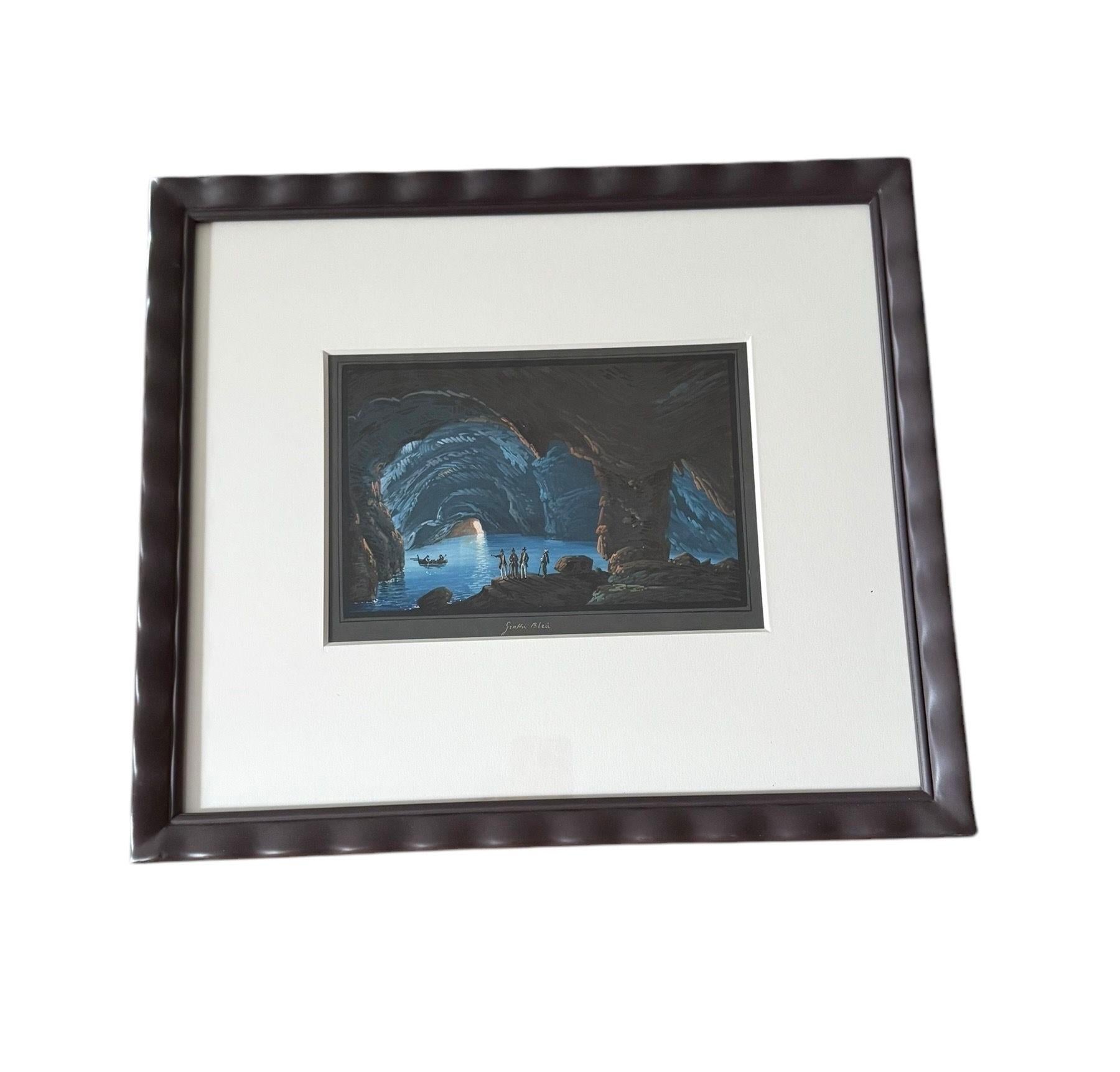 italien Paire de gouaches représentant le Grotto bleu en vente