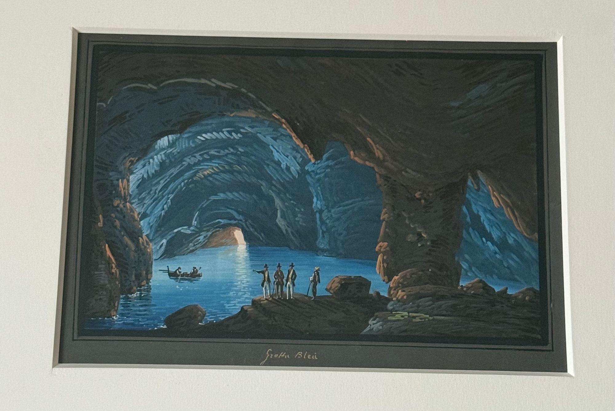 Paire de gouaches représentant le Grotto bleu en vente 1