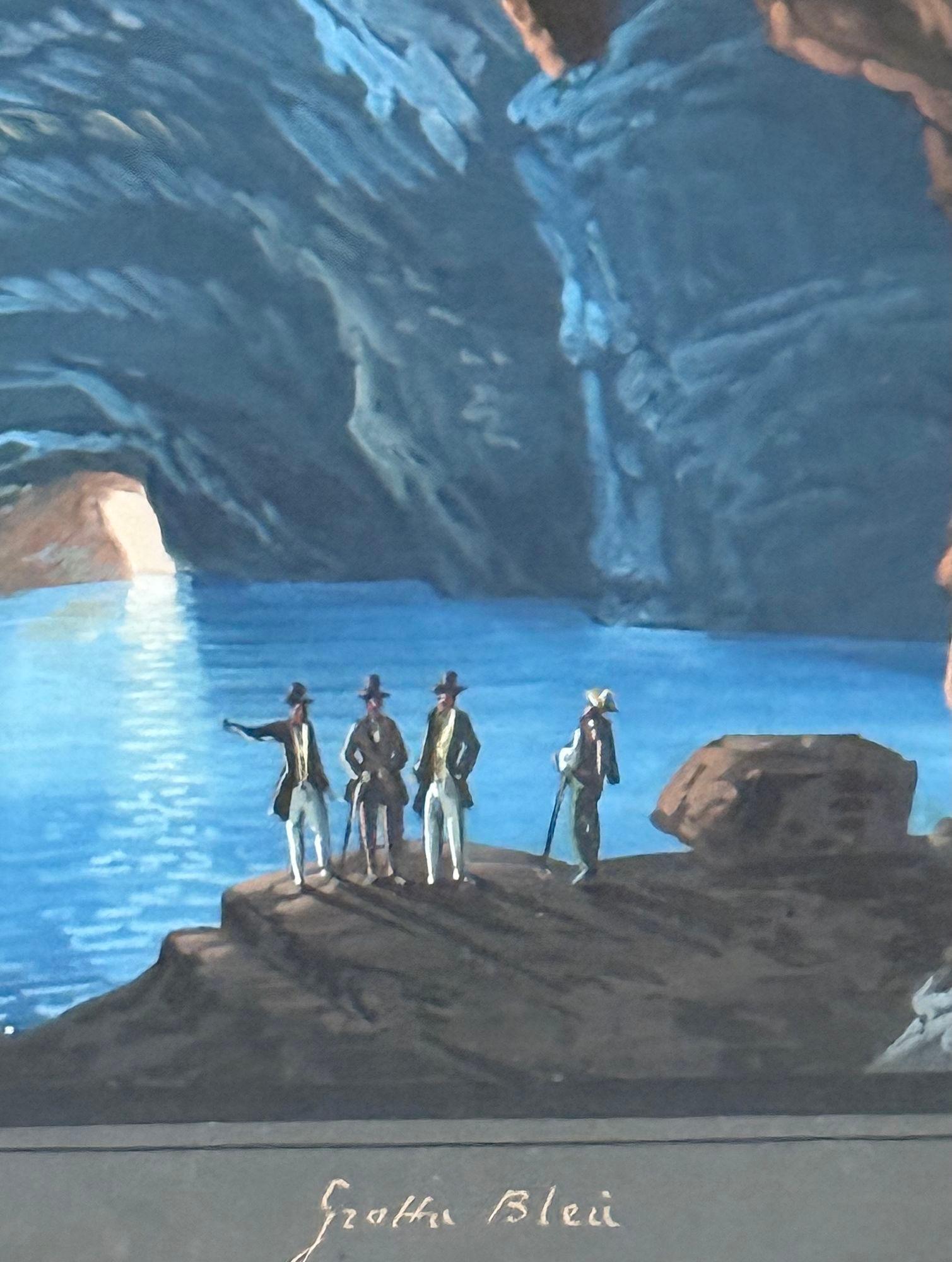 Paire de gouaches représentant le Grotto bleu en vente 2