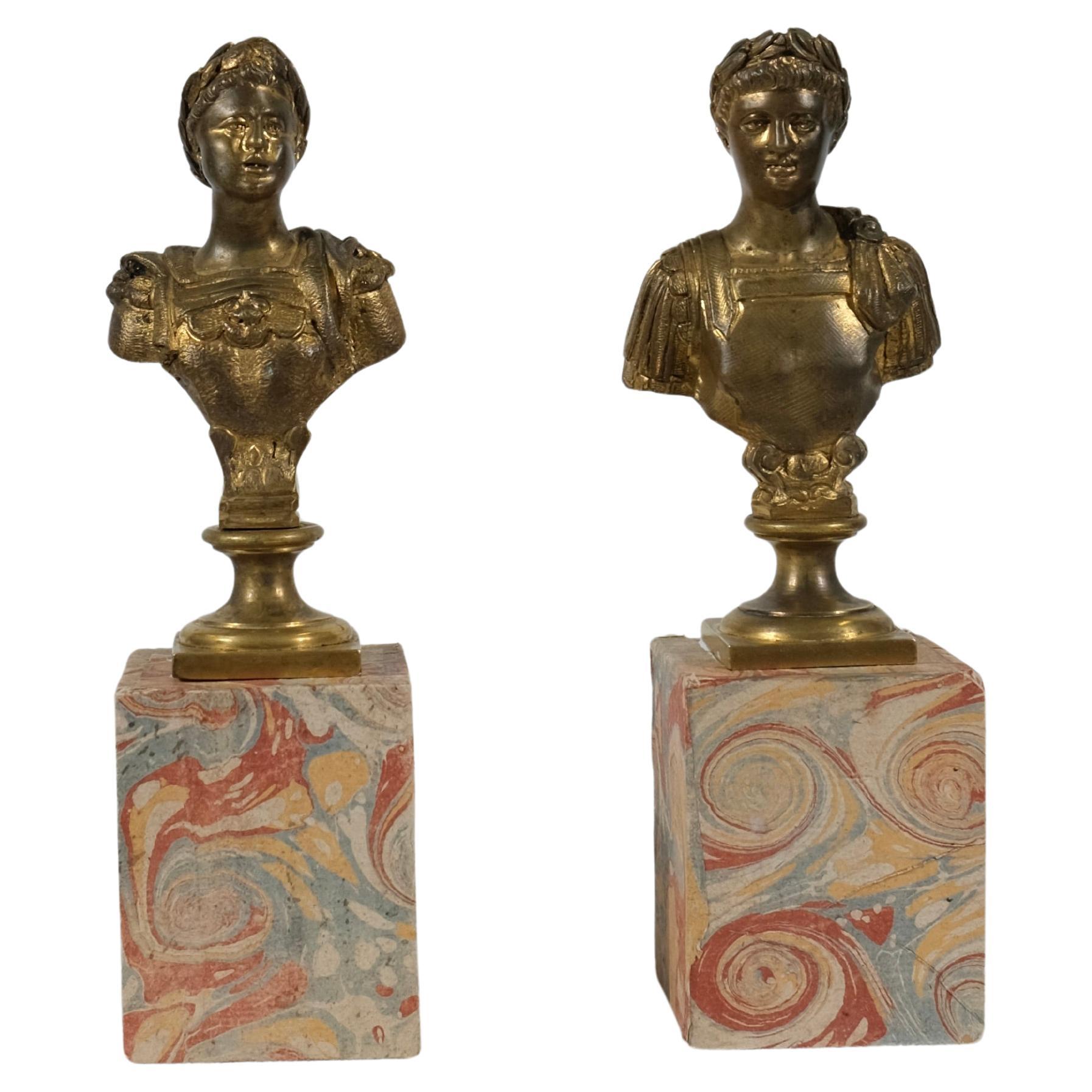 A pair of Grand Tour Busts of Roman Emperors, mid 19th c