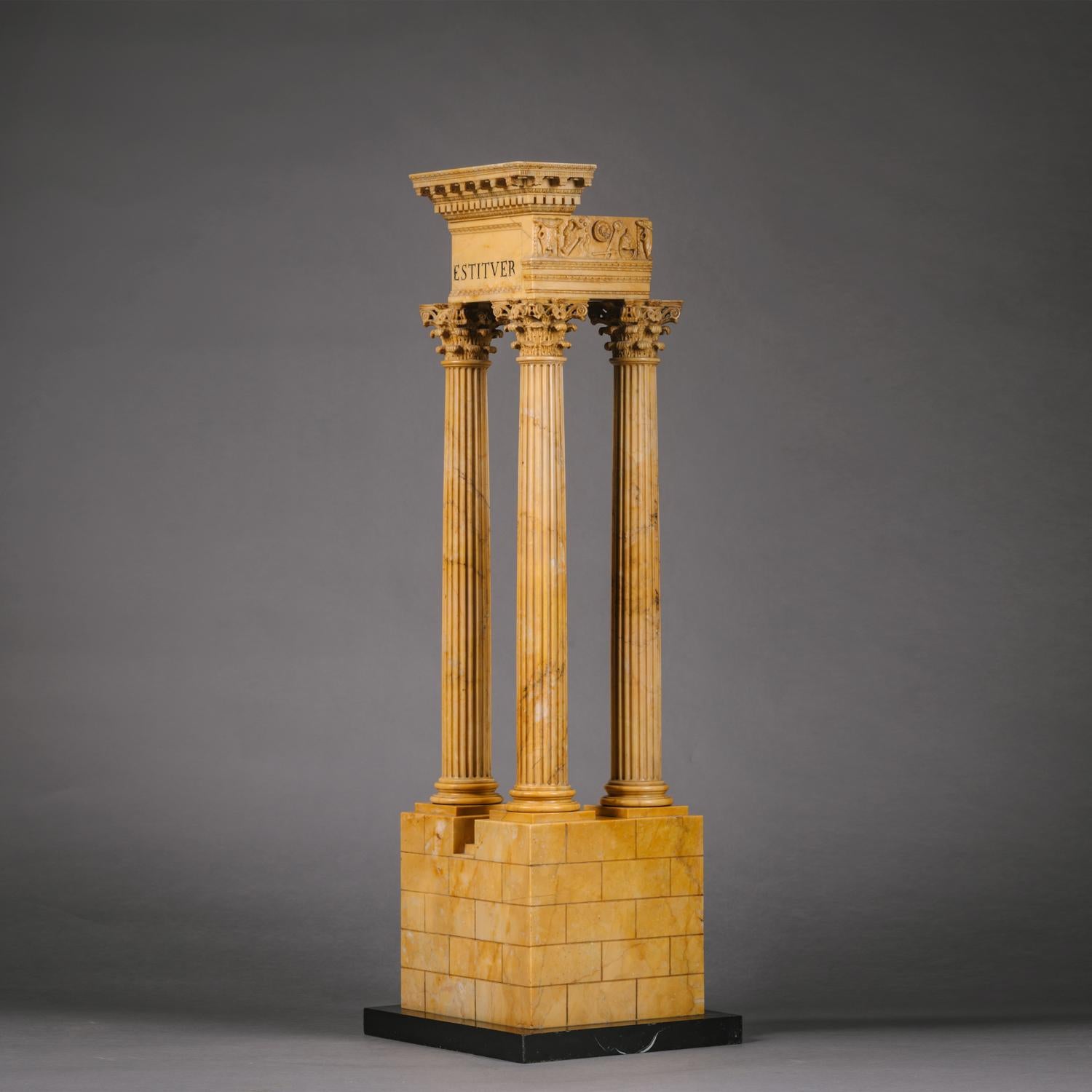 Italian A Pair of ‘Grand Tour’ Models of Ruins Celebrating the Corinthian Order For Sale