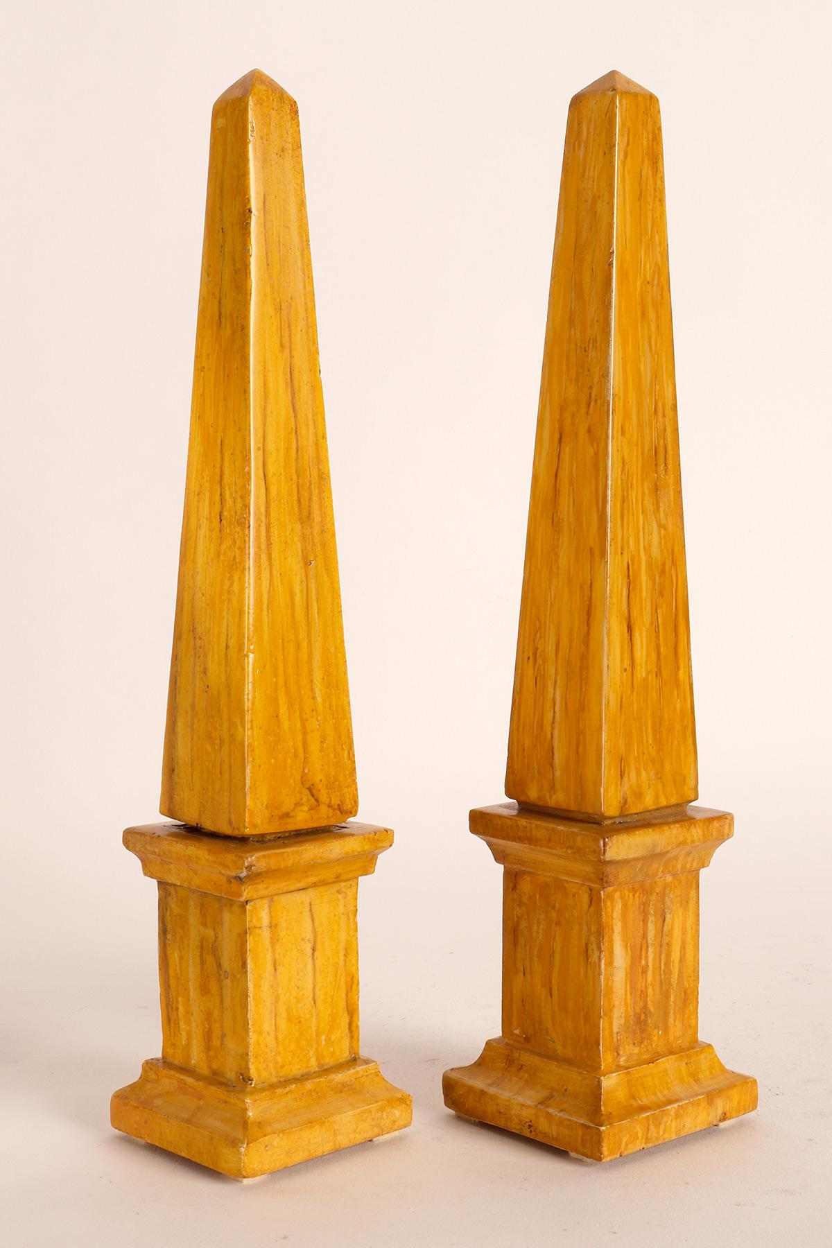 A pair of Grand Tour obelisks, Italy second half of 19th century. In Good Condition For Sale In Milan, IT