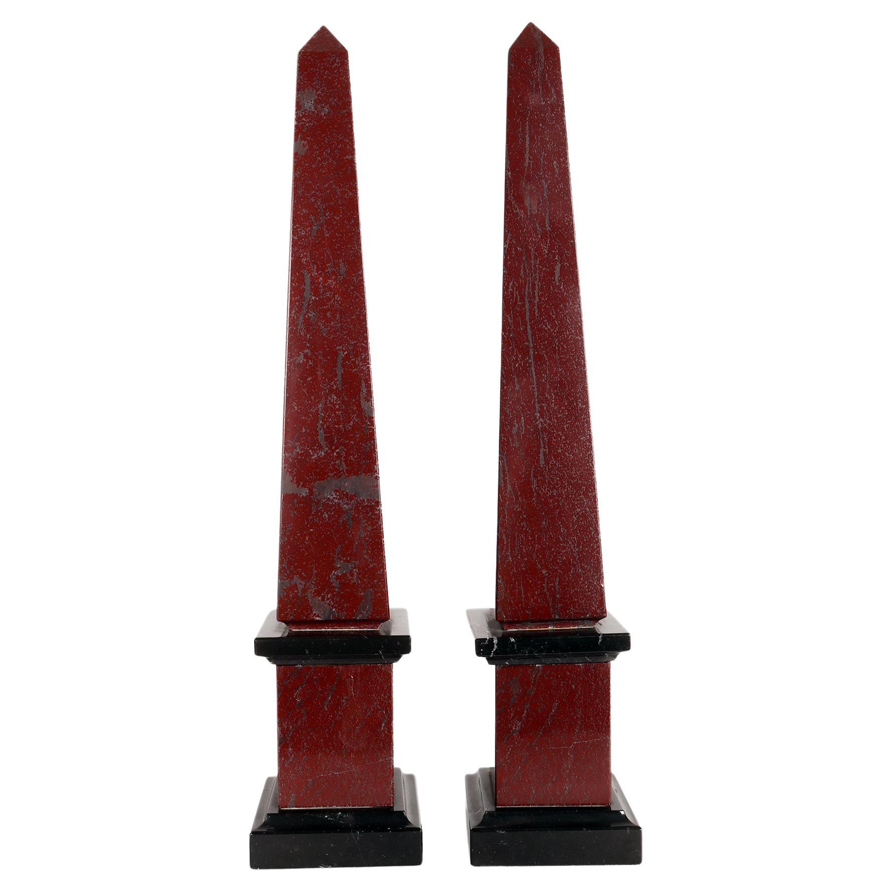 Pair of Grand Tour Obelisks, Italy Second Half of 19th Century For Sale