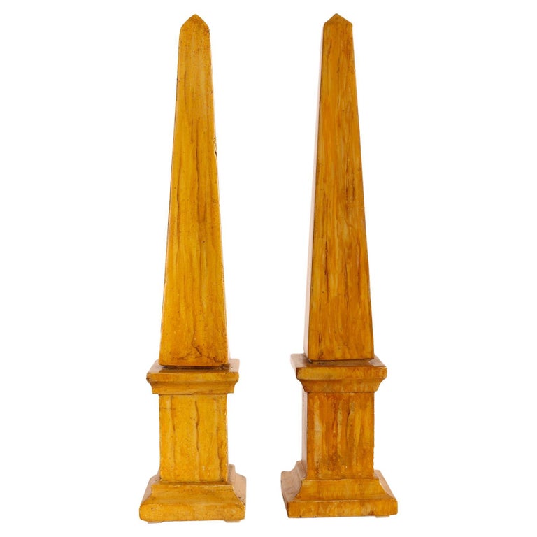 Pair of Grand Tour Marble Columns with Agate Finials Pair of Grand Tour Marble Columns with Agate Finials