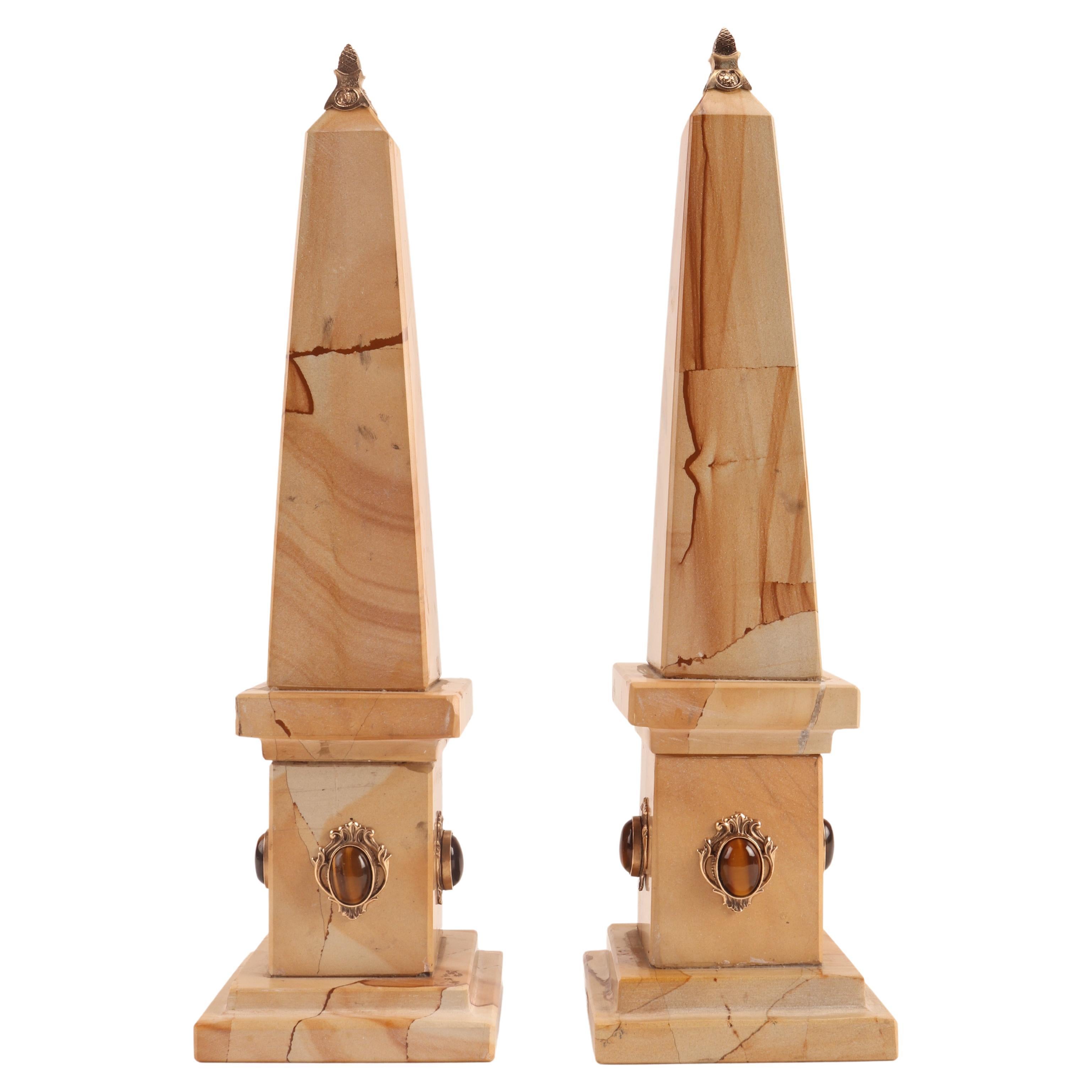 Pair of Grand Tour Obelisks, Italy Second Half of 19th Century For Sale