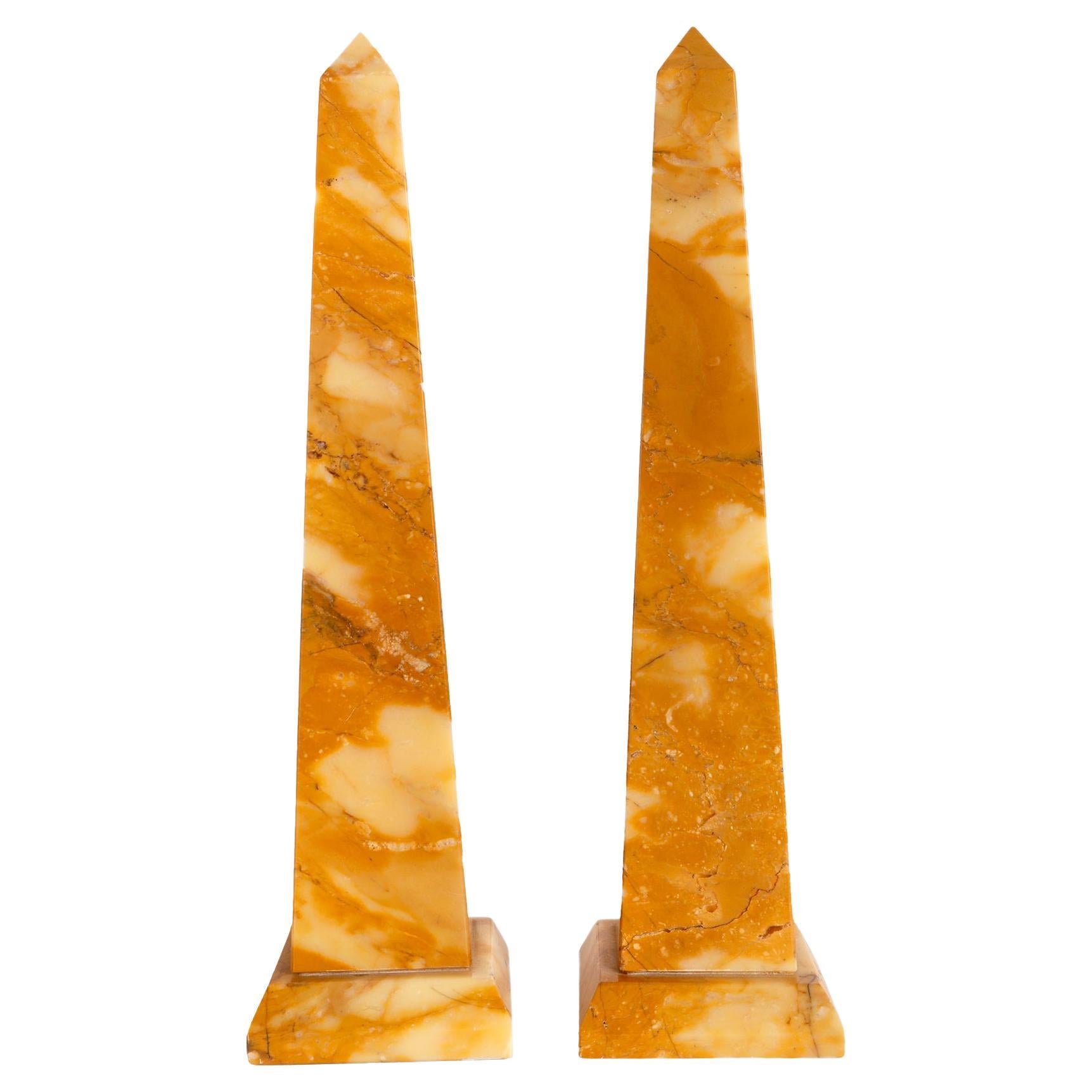 A pair of Grand Tour obelisks, Italy second half of 19th century.