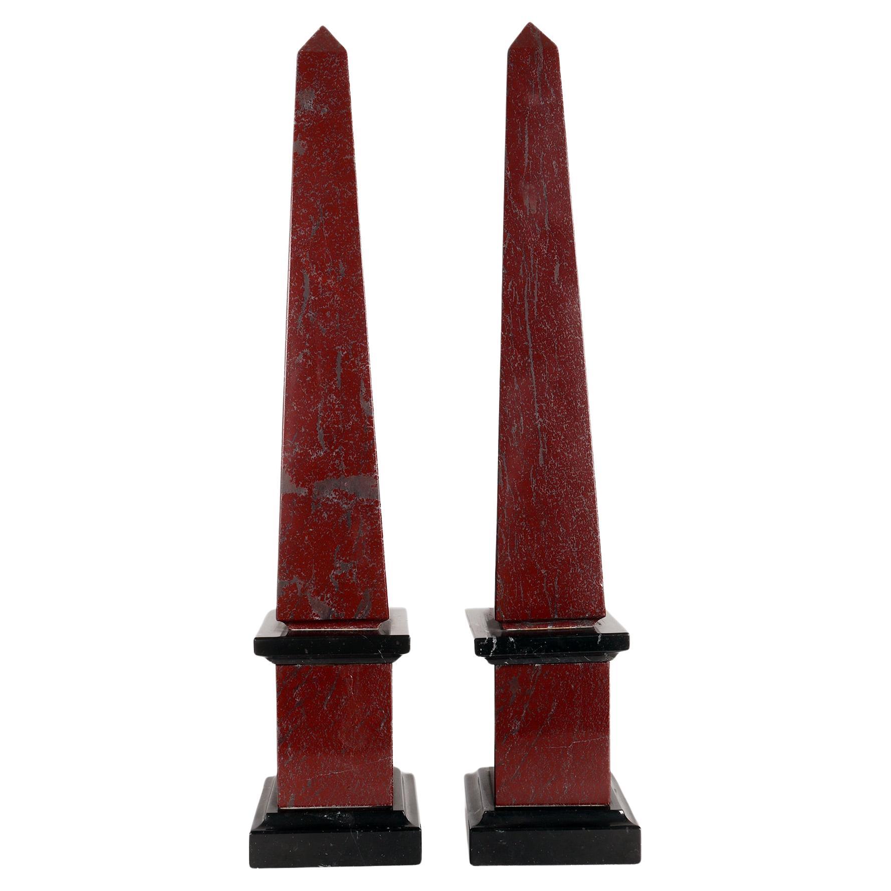 A pair of Grand Tour obelisks, Italy second half of 19th century. For Sale