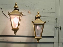 A Pair of Grand Wall Hung Lanterns These are old pub lights