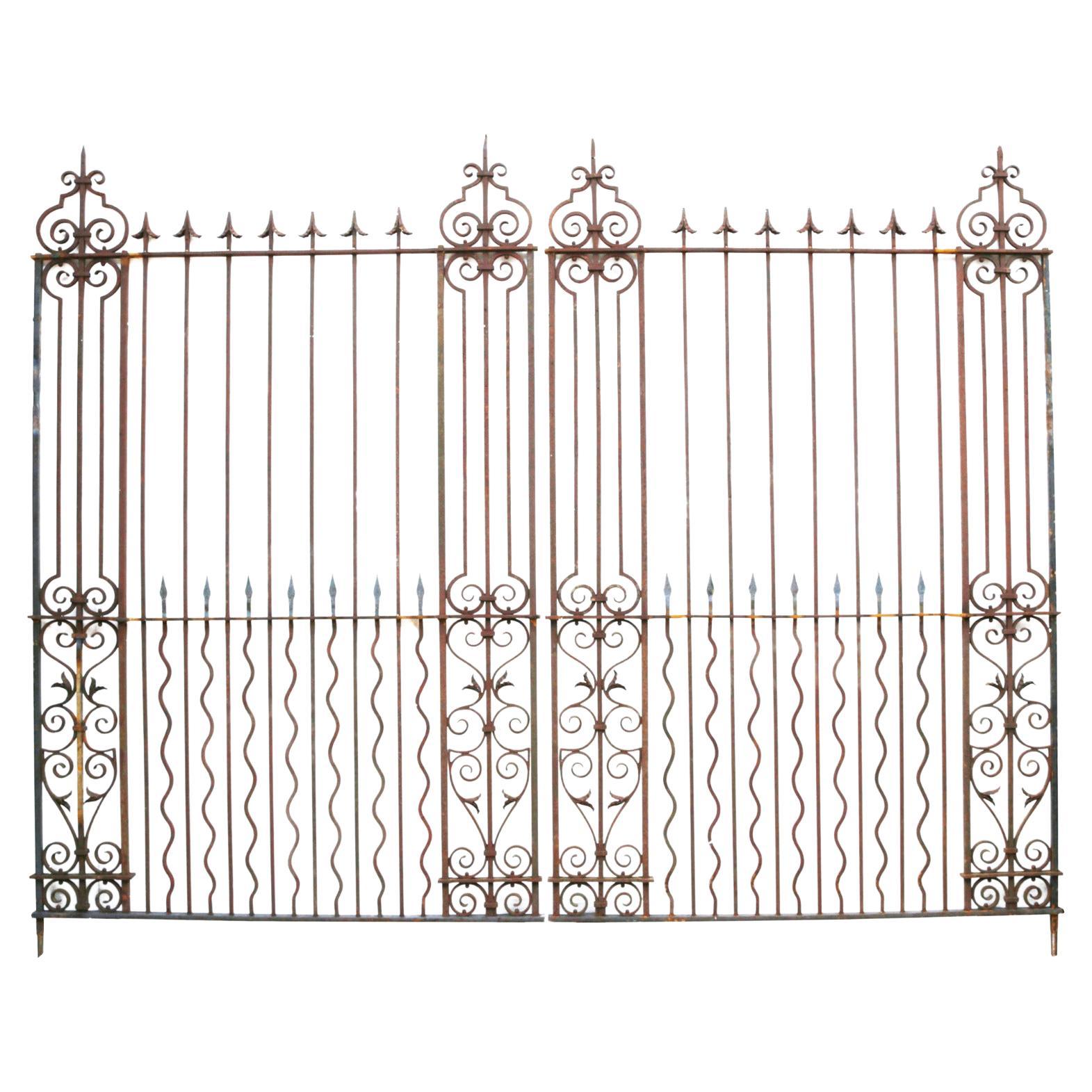 Pair of Grand Wrought Iron Driveway Gates