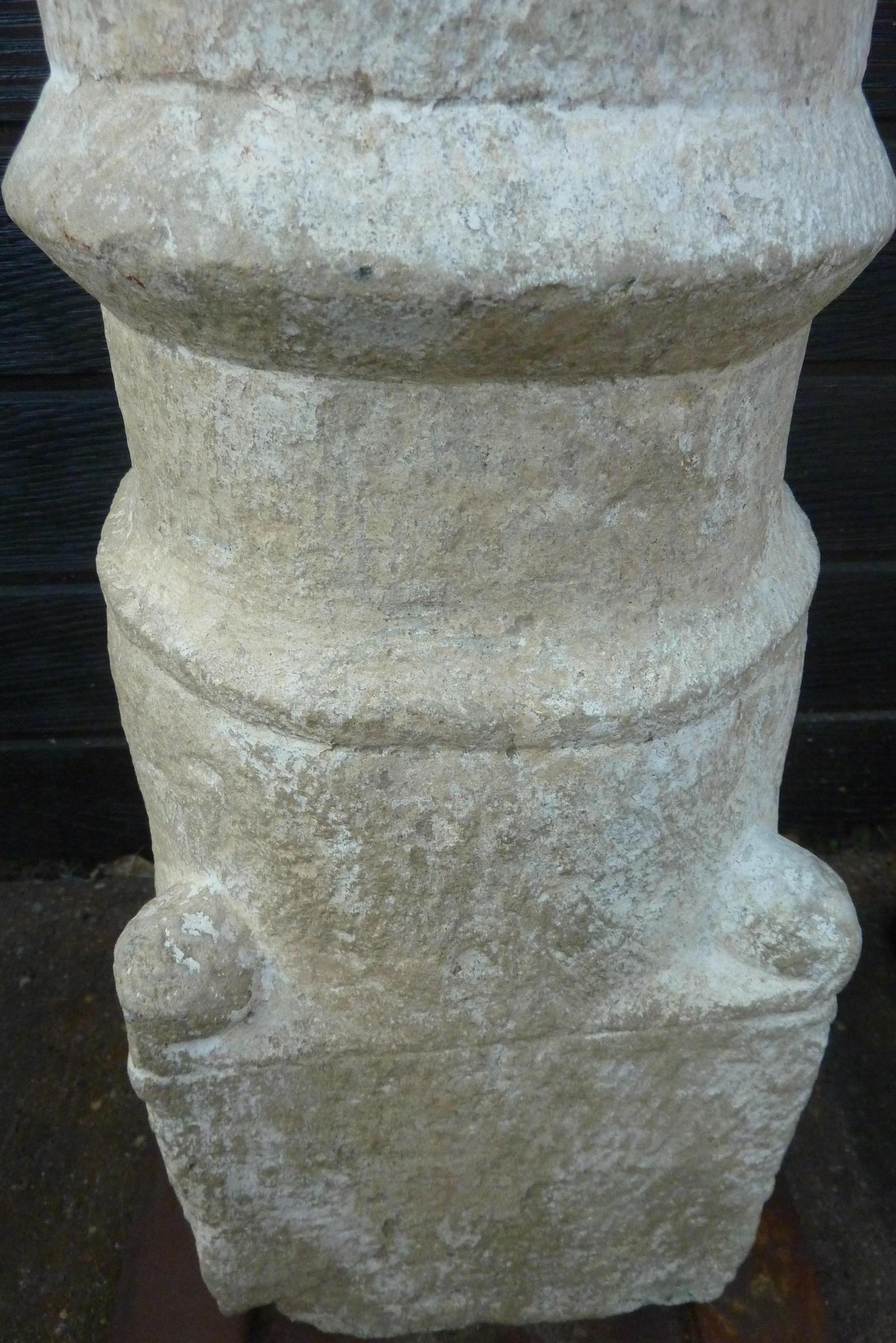 19th Century A Pair of Granite Pillars on Stabile Weathering Steel Stands For Sale