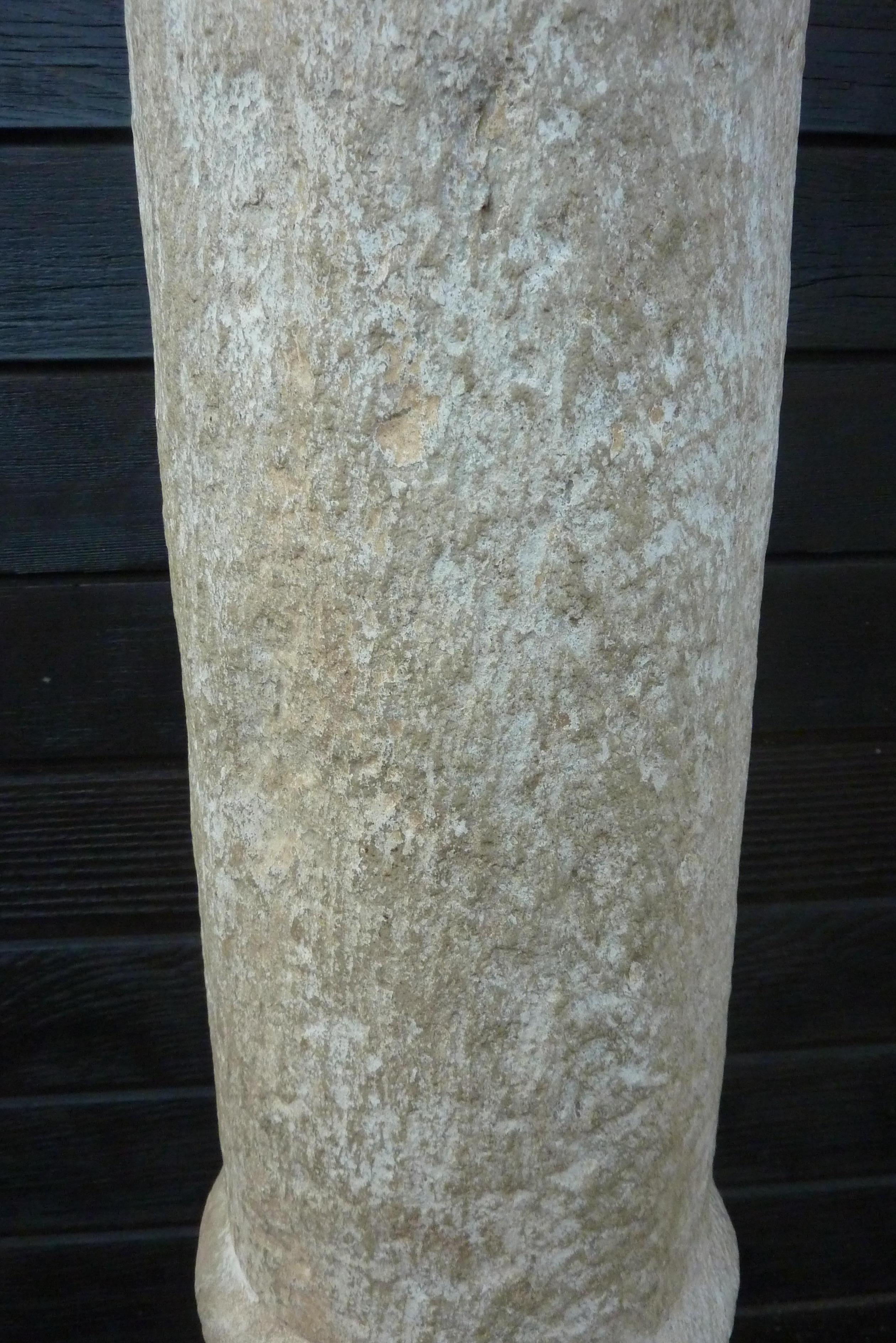 A Pair of Granite Pillars on Stabile Weathering Steel Stands For Sale 1