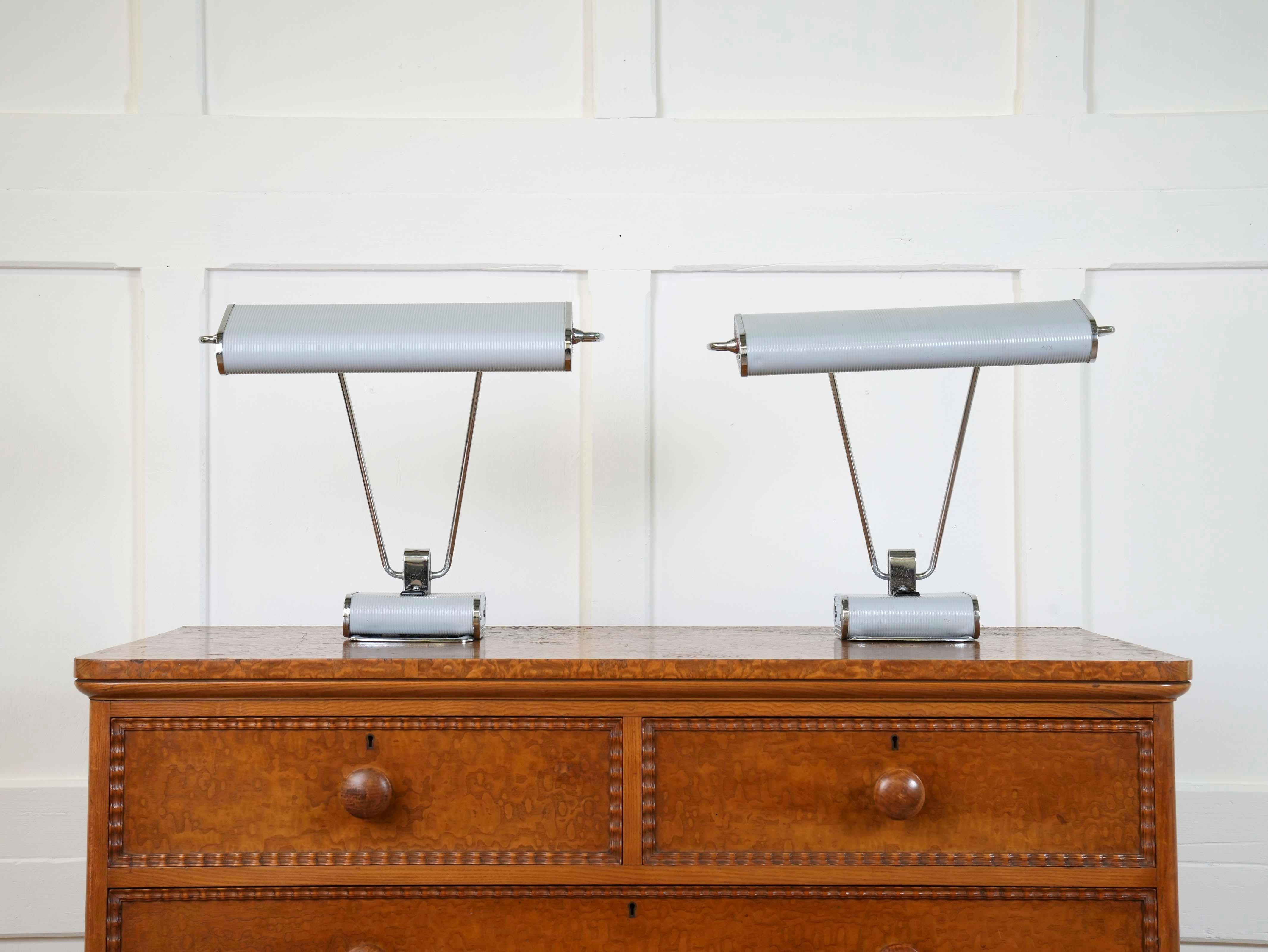 Pair of Grey Eileen Gray Desk Lamps 3