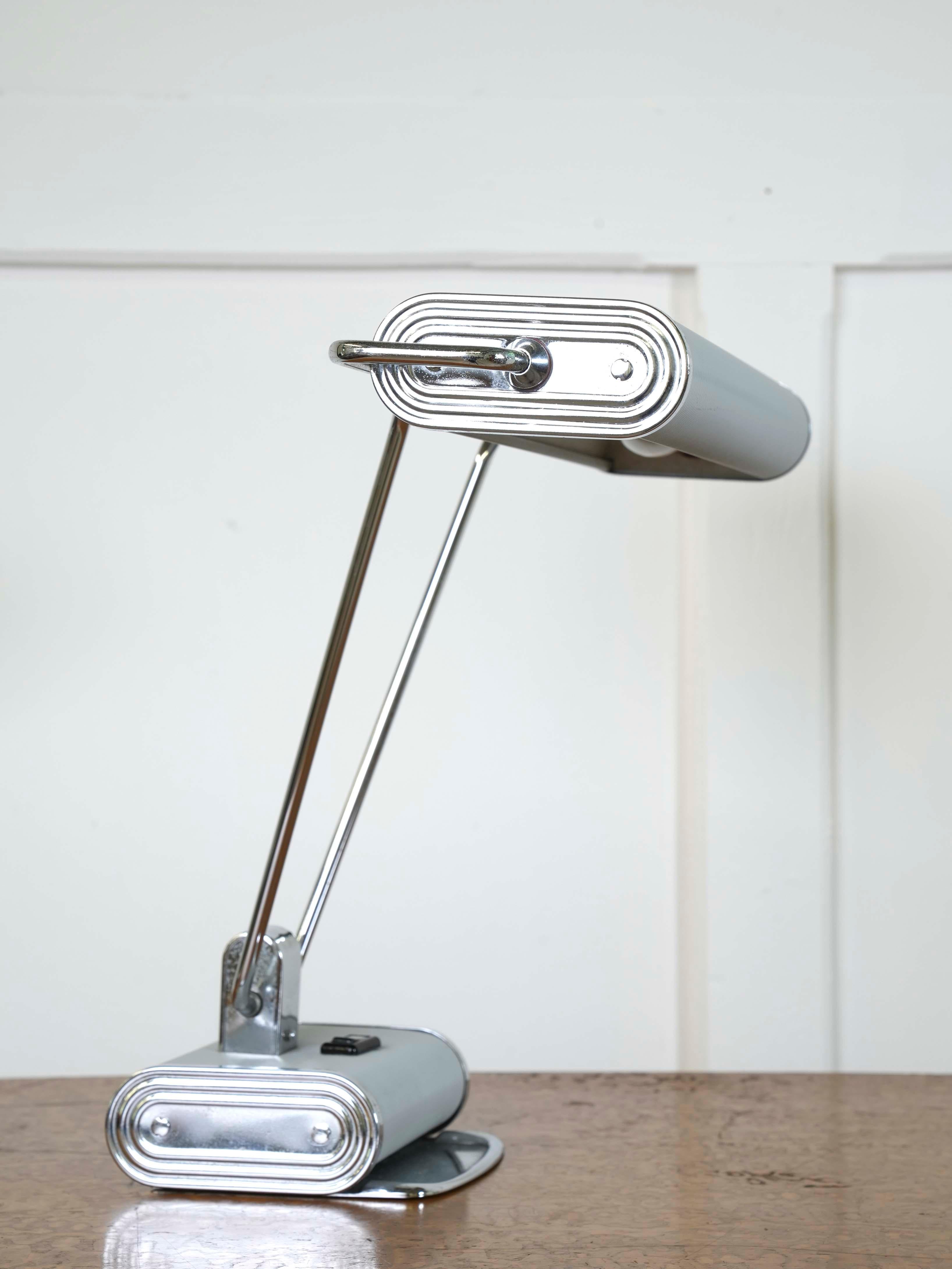 French Pair of Grey Eileen Gray Desk Lamps