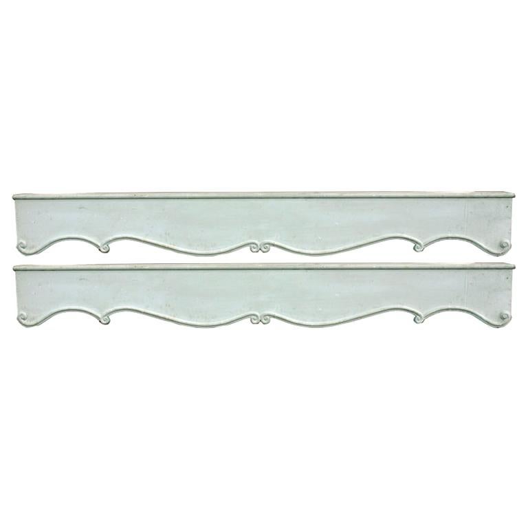 A Pair of Grey Painted Neoclassical Style Valances For Sale