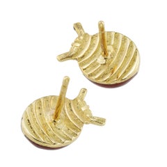 A Pair Of Guilloché Enamel Ladybird Earrings
