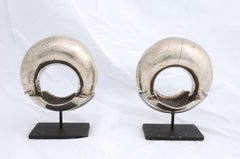 Pair of Gujarat Ankle Sterling Silver Ankle Bracelets, Early 20th Century