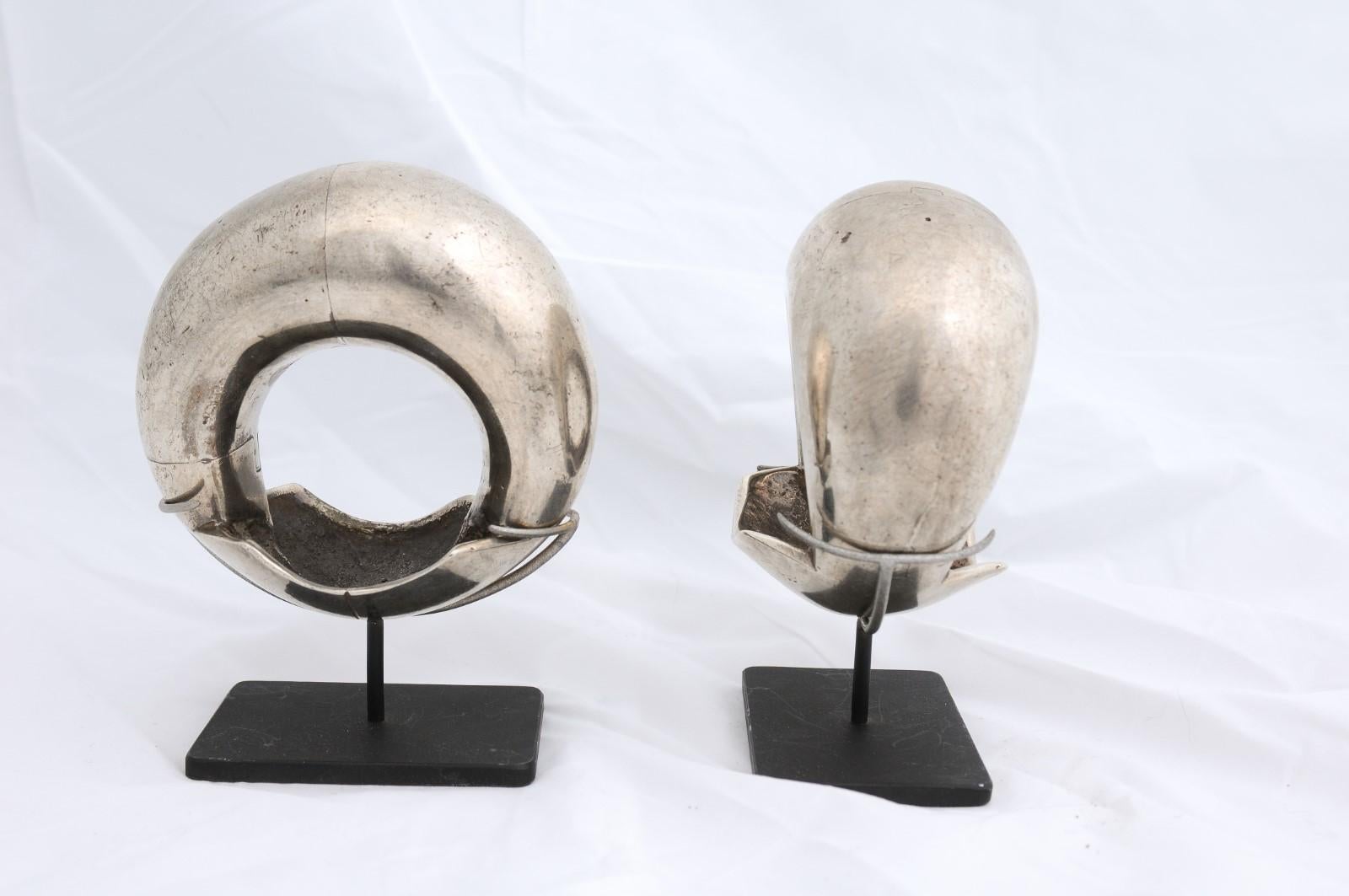 Pair of Gujarat Ankle Sterling Silver Ankle Bracelets, Early 20th Century 3